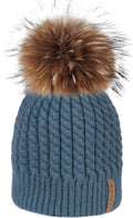 Winter Beanie Hats for Women Womens Warm Knit Fur Bobble Pom Pom Hat